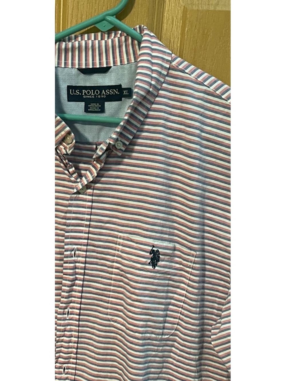 U.S. Polo Assn Men’s Button Front Striped Short Sleeve Shirt XL
